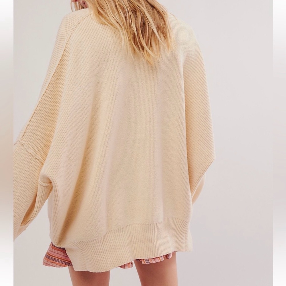 Free People Easy Street Tunic Cream Sweater - Picture 3 of 10
